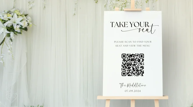 Reception entrance signage