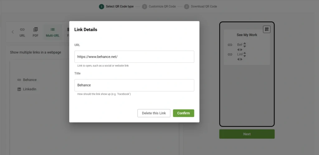 Add title and your destination links