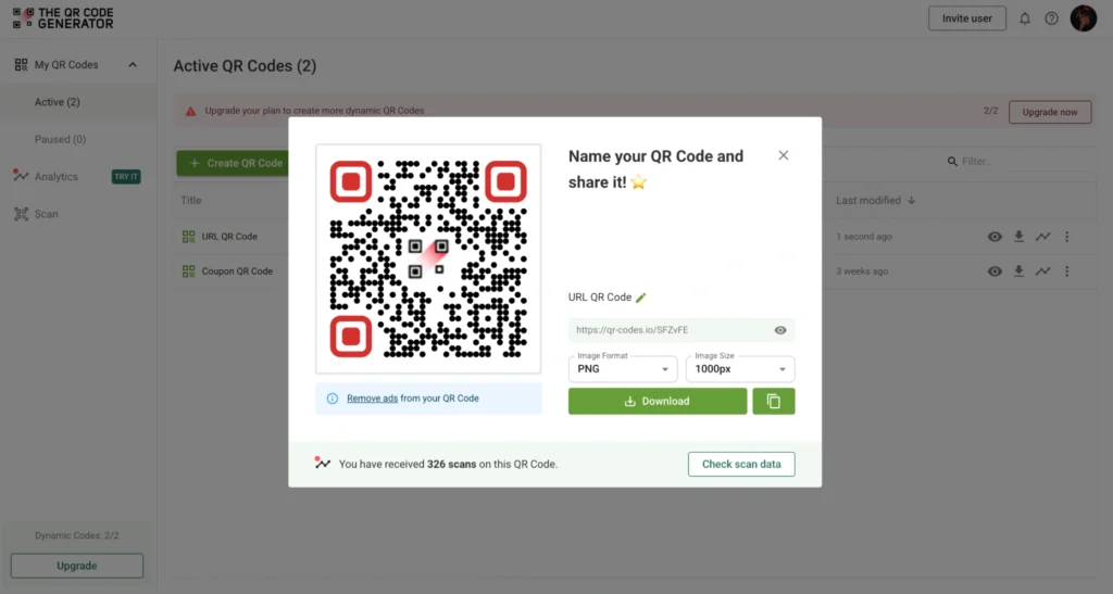 Download and test the QR Code 