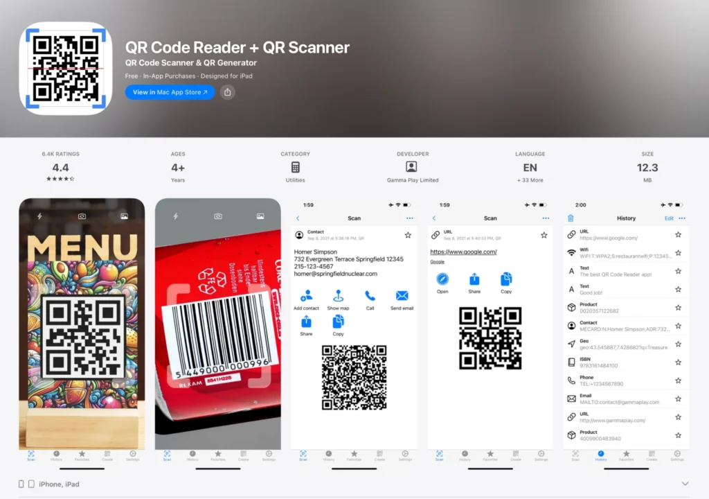 Gamma play scanner app