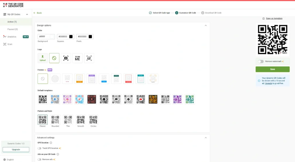 Customize the QR Code
