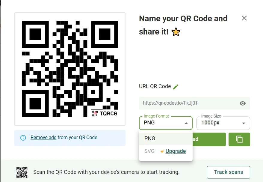 Download and test qr code