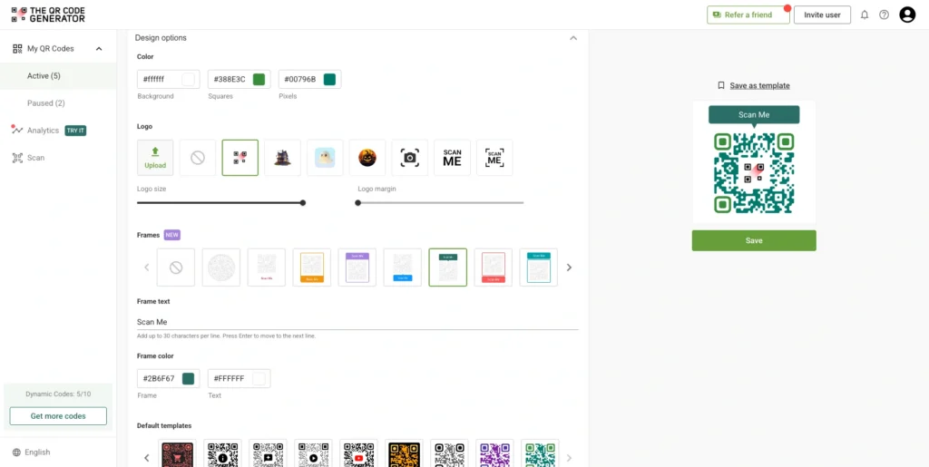 Customize the QR Code