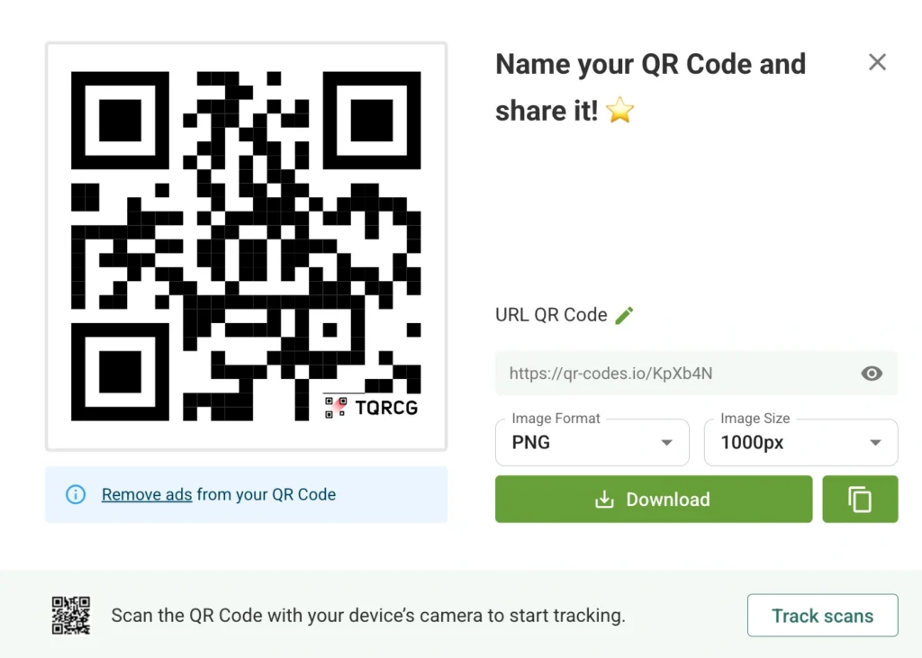 download your QR Code