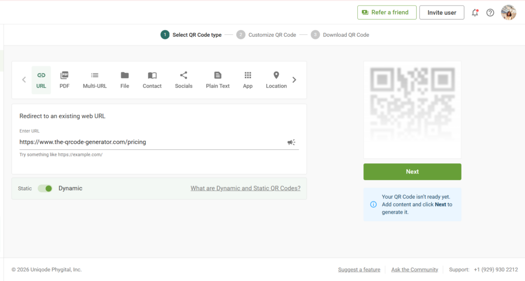Generate the QR Code
