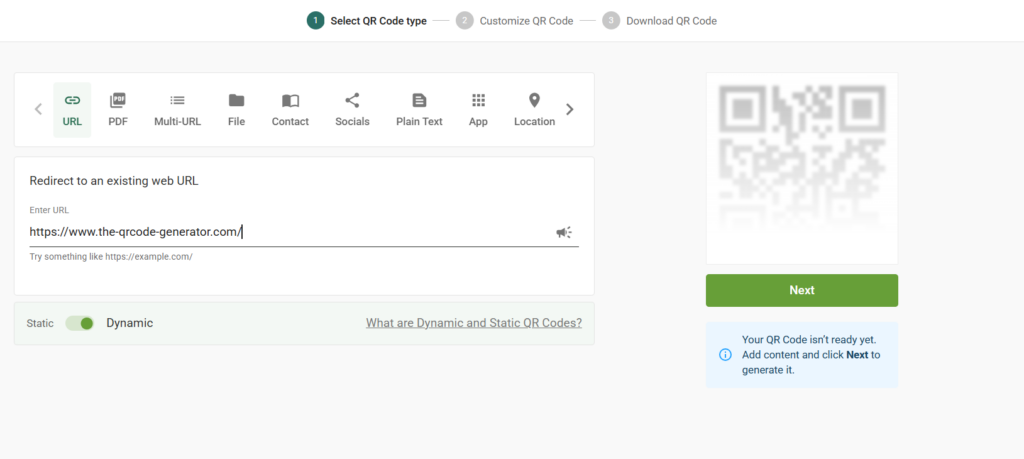 Generate your QR Code
