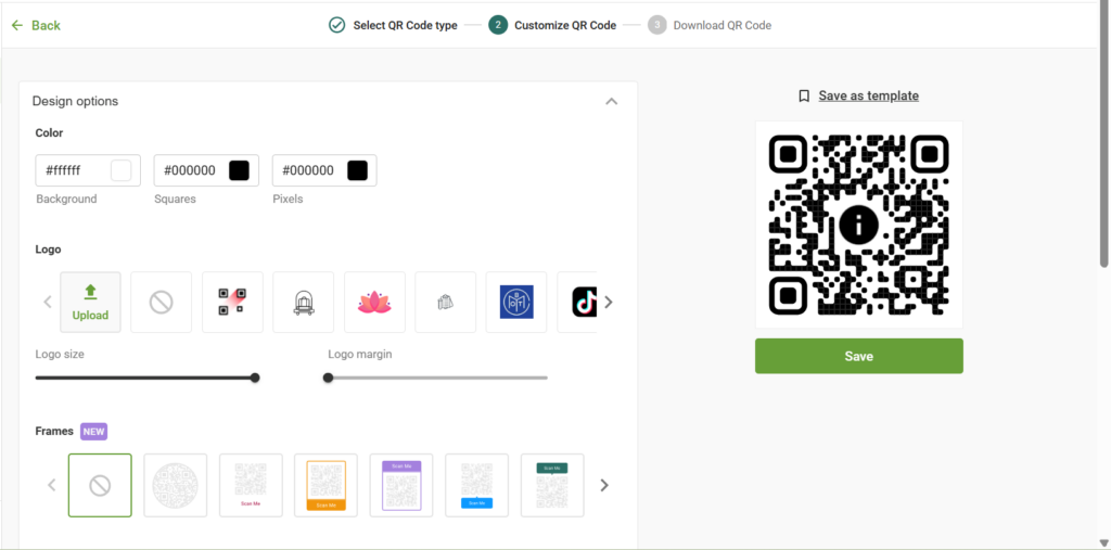 Customize the QR Code design