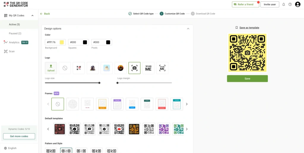 Customize the QR Code