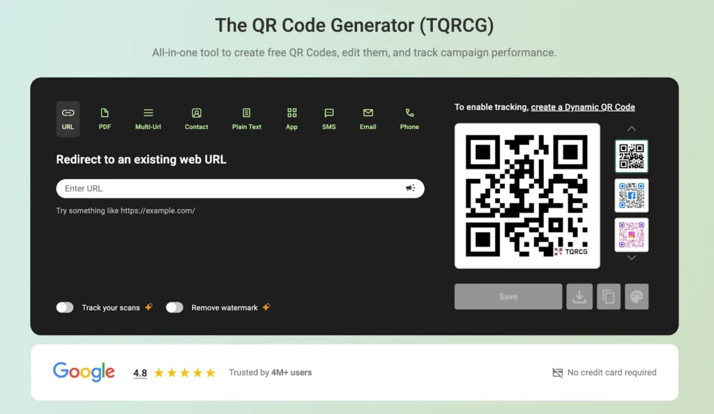 The TQRCG website home page