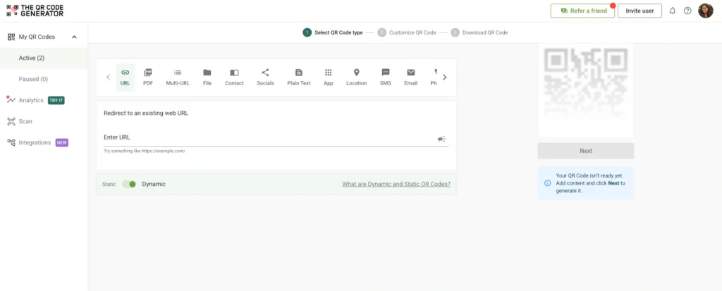 Choose the right QR Code type