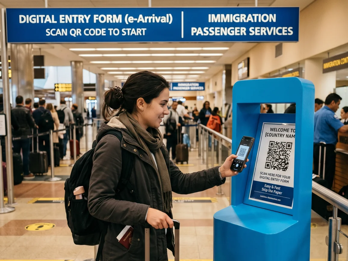 Arrival areas and immigration checkpoints