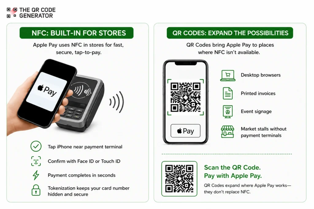 apple pay via nfc vs qr code